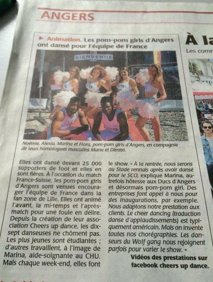 Les pom-pom girls d’Angers ont dansé pour l’équipe de France